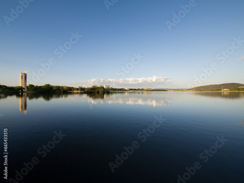 Sky and clouds reflected in Lake Burley Griffin