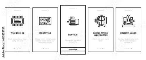 electrical engineer industry work onboarding mobile vector. technician technology, equipment engineering, industrial maintenance, service worker electrical engineer industry work Illustrations