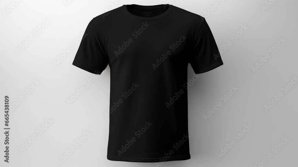 Black t-shirt on a smooth white surface, mockup creation Black t-shirt on a smooth white surface, mockup creation
