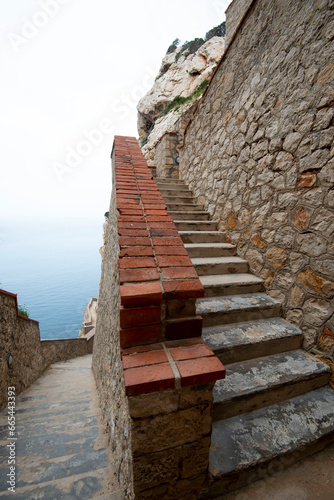 Access to Neptune Grotto Staircase - Sardinia - Italy photo