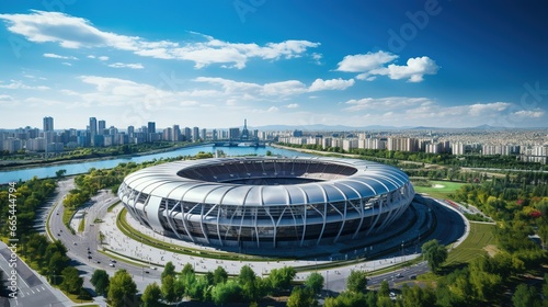  aerial view of a stadium