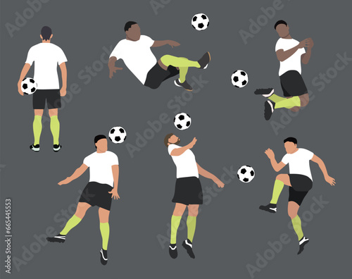 Variety of men playing football