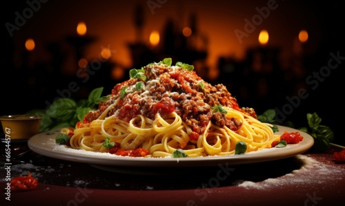 spaghetti with tomato sauce and parmesan