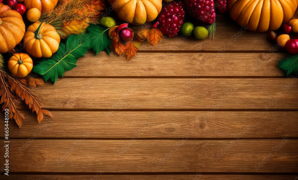 Holiday  Thanksgiving  Background Empty Wooden Space