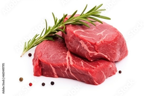 Fillet steak beef meat isolated on white background. photo