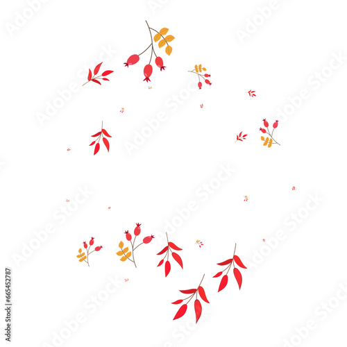 Green Leaves Background White Vector. Berries Simple Design. Burgundy Leaf Gradation. Vibrant Texture. Foliage Season.