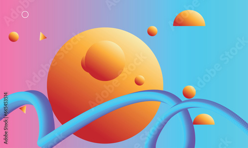 Azure Splash: Abstract Blue and Orange Art