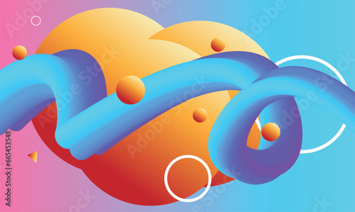 Azure Splash: Abstract Blue and Orange Art