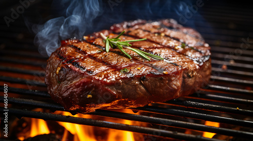 Steak on grill