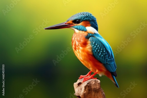 Kingfisher sitting on the tree branch. photo