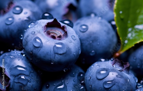 Wet Blueberry fruit.