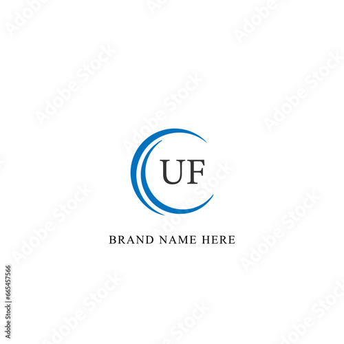 UF logo. U F design. White UF letter. UF, U F letter logo design. Initial letter UF linked circle uppercase monogram logo. U F letter logo vector design. 