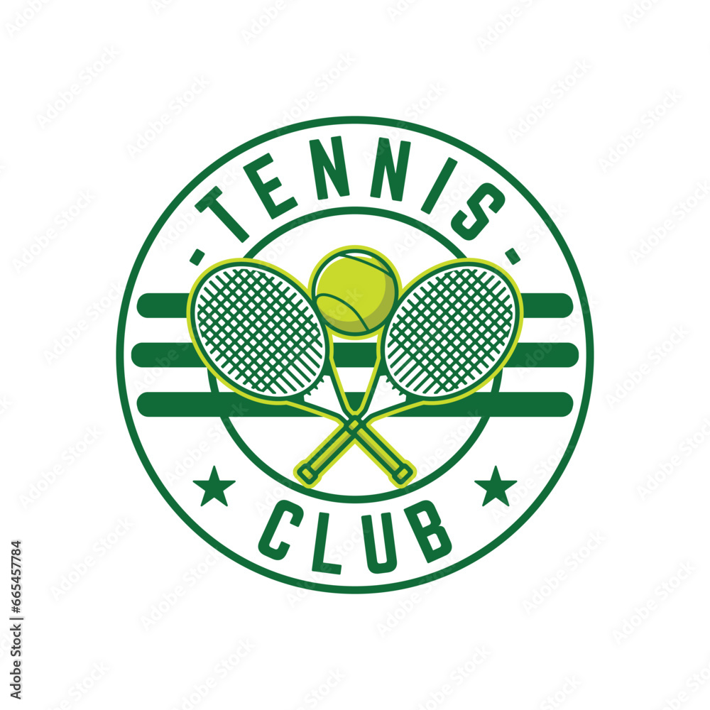 © hendripiss - Tennis logo tennis club sports badge template design
