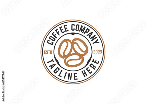 coffee beans logo emblem design vector illustration
