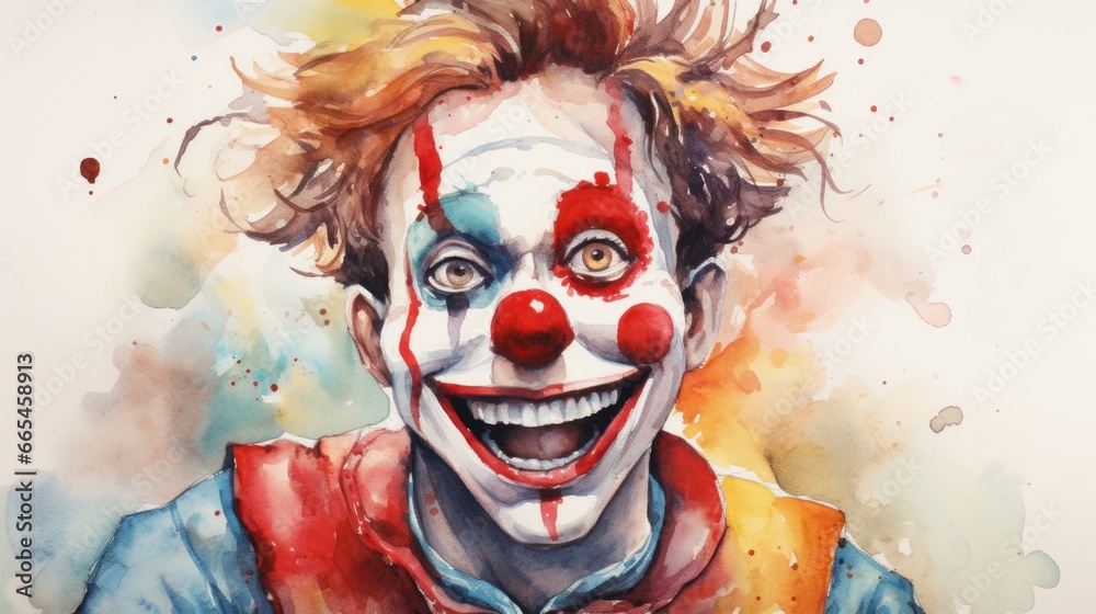 The funny the laughing clown, April fools Day symbol - obrazy, fototapety, plakaty 