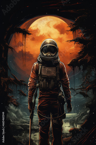 Stellar Odyssey: A 1970's Style Abstract Space Movie Poster, Capturing Galactic Adventure Through Vintage Aesthetics and Modern AI Imagination, Crafted by Generative AI