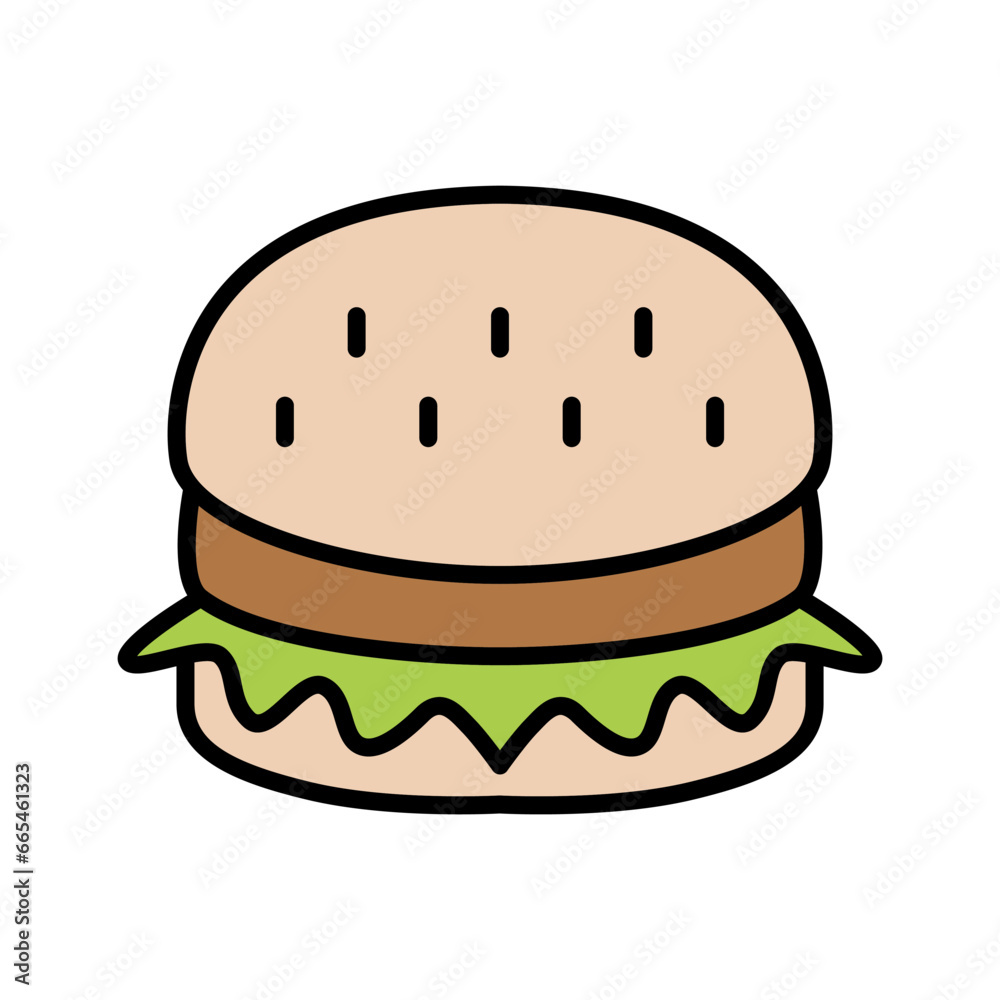 Pork burger icon