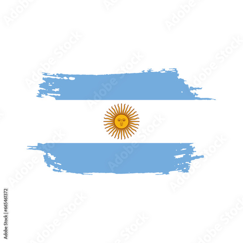 National flag of ARGENTINA with brush stroke effect on white background