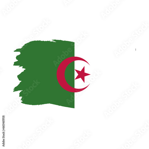 Free Download National flag of Algeria with brush stroke effect on white background - GFXLoad