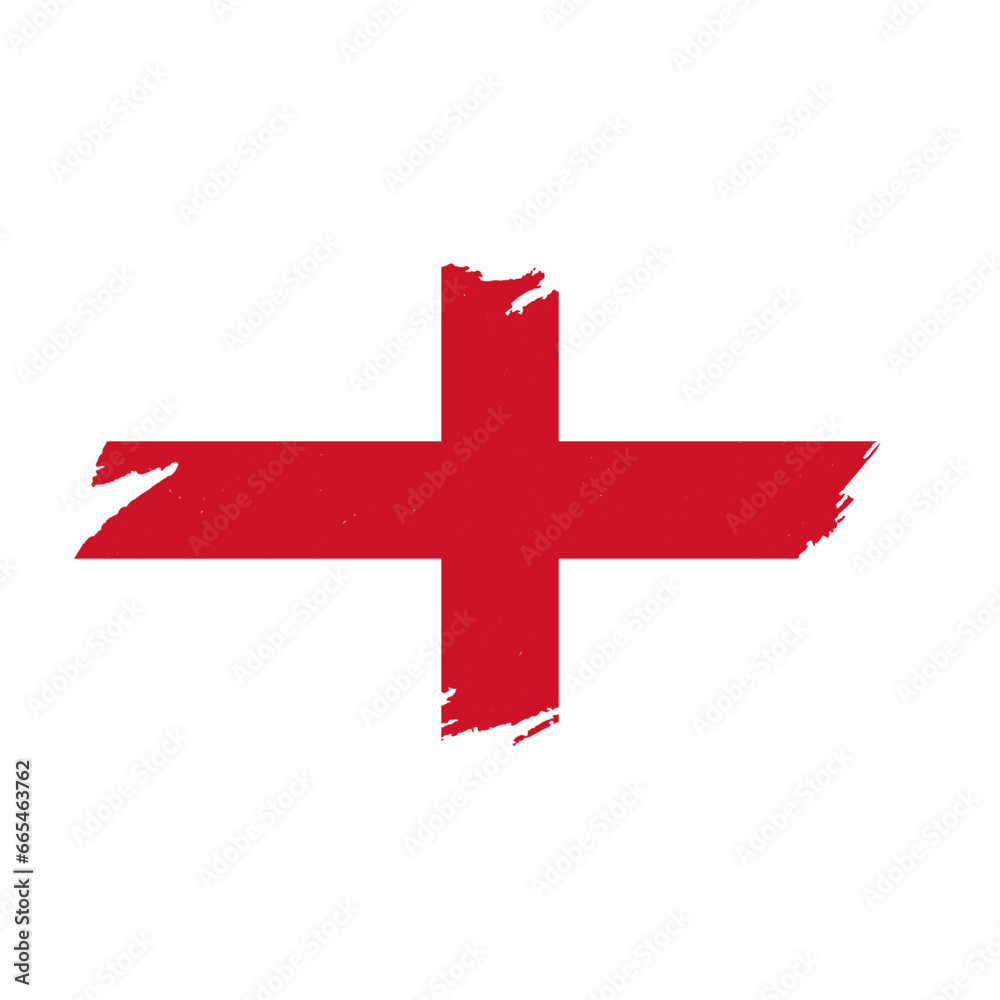 Obraz premium National flag of England with brush stroke effect on white background