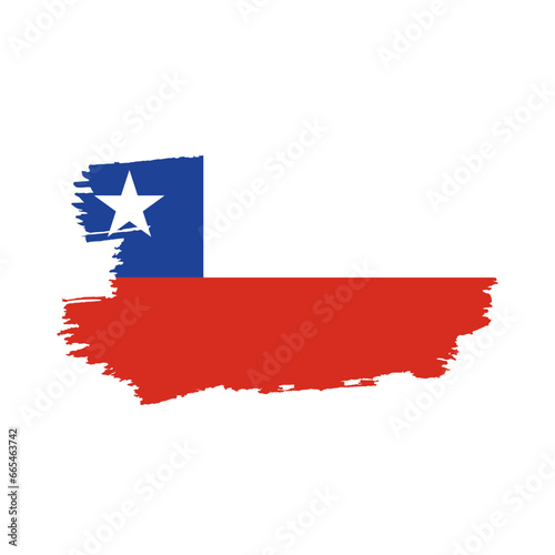 Free Download National flag of  Chile with brush stroke effect on white background - GFXLoad