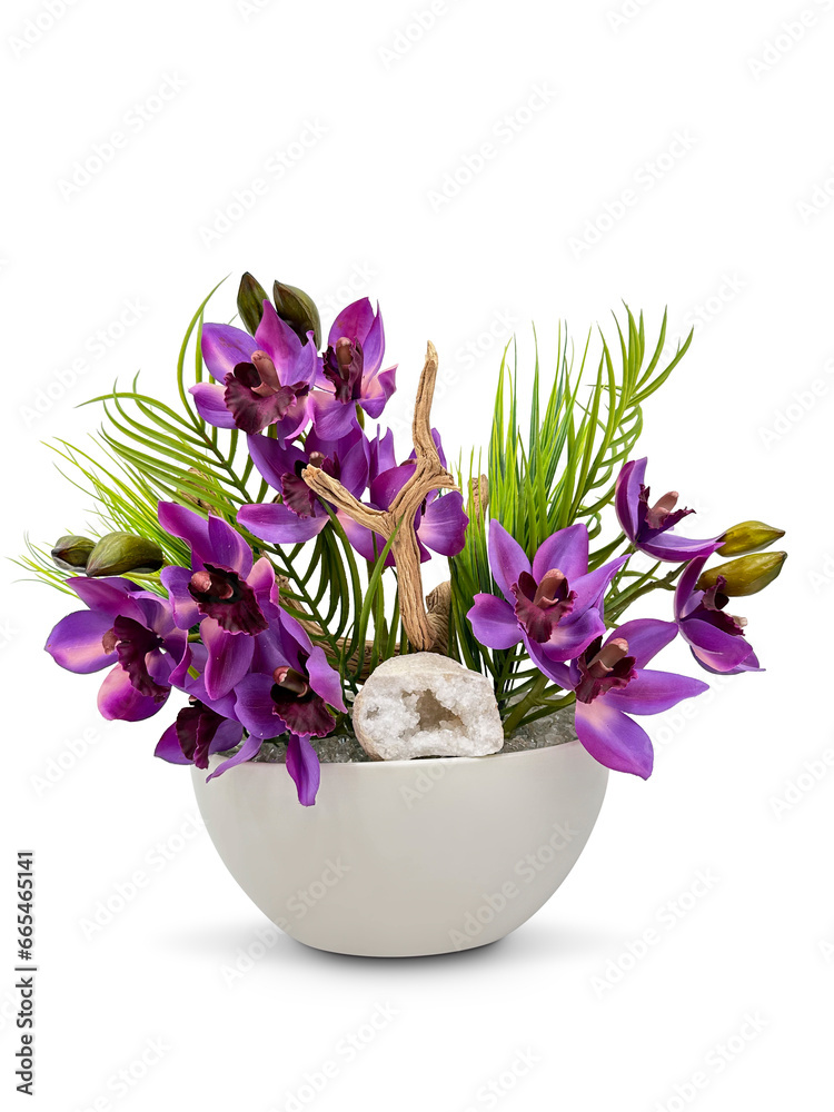bouquet of snowdrops in a basket on Transparent Background