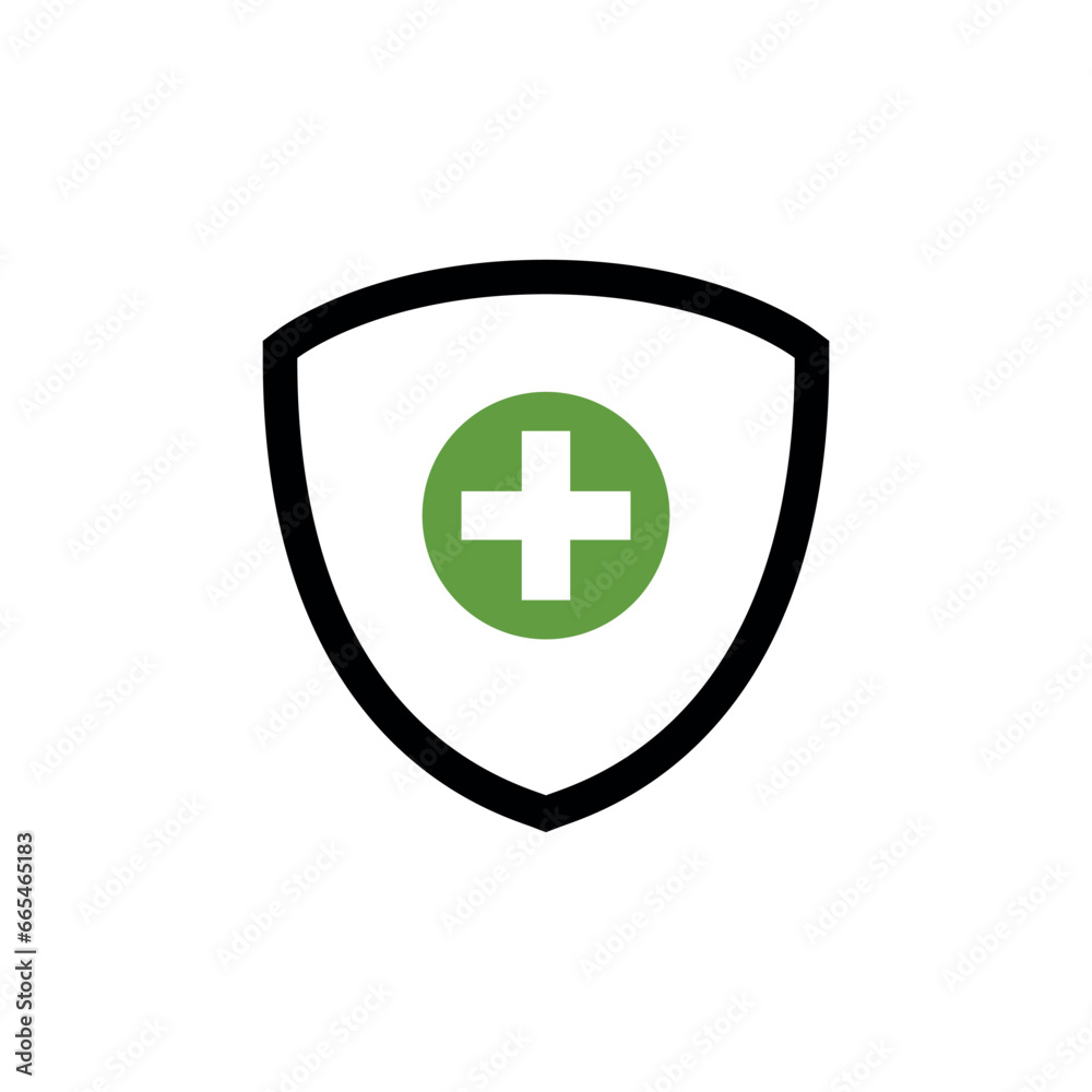 Shield and Cross Icon Vector Design Template Shield and Cross Icon Vector Design Template