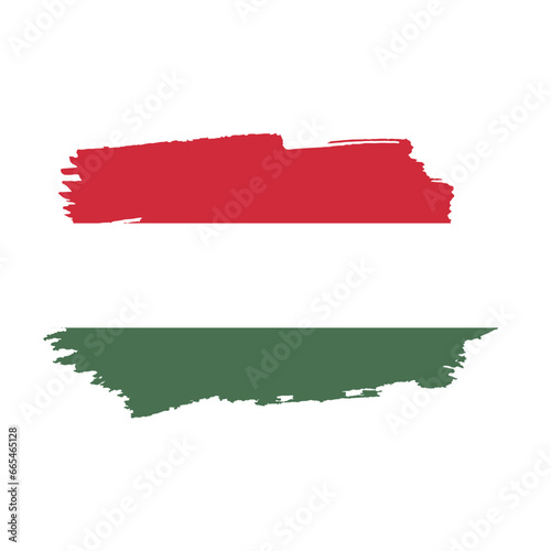Free Download National flag of HUNGARY with brush stroke effect on white background - GFXLoad