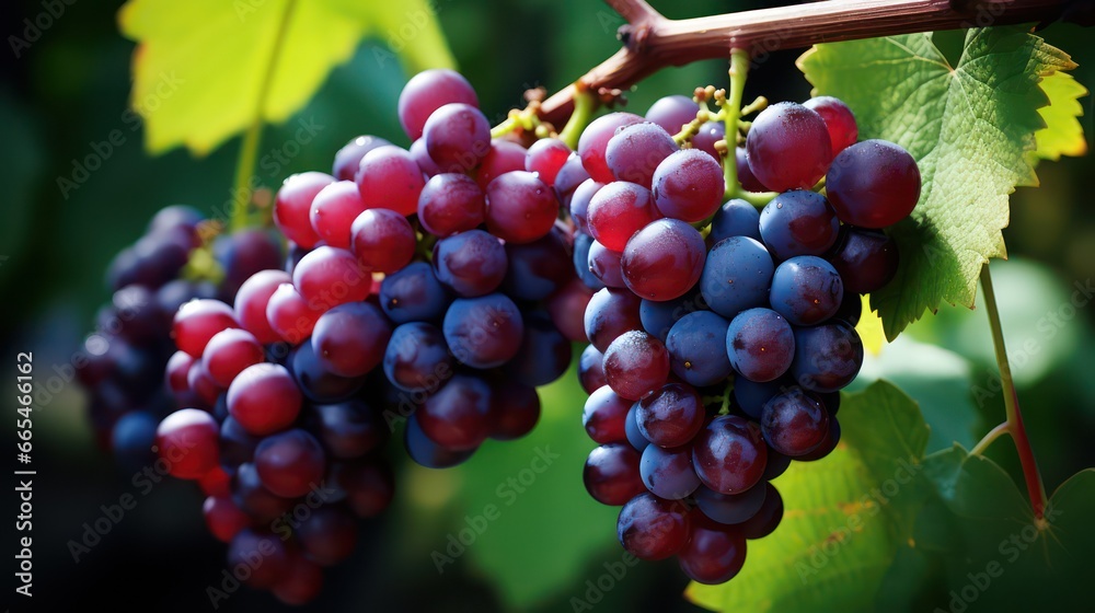 A ripe grape in the vineyard acts as a symbolic precursor to the upcoming harvest day, signaling the time to gather this delicious grape fruit A ripe grape in the vineyard acts as a symbolic precursor to the upcoming harvest day, signaling the time to gather this delicious grape fruit