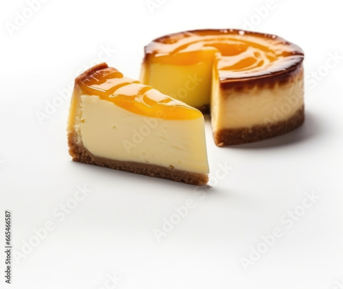 Delectable lemon cheesecake adorned with zesty citrus slices  a perfect blend of creamy indulgence and refreshing citrus flavor