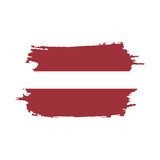 National flag of Latvia with brush stroke effect on white background