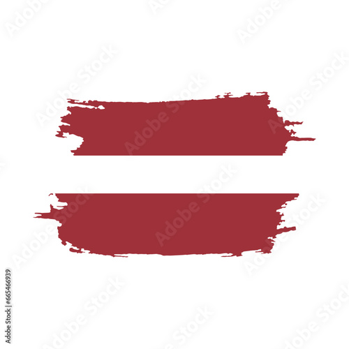 National flag of Latvia with brush stroke effect on white background