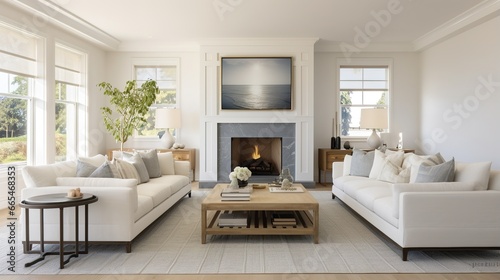 hampton style living room interior