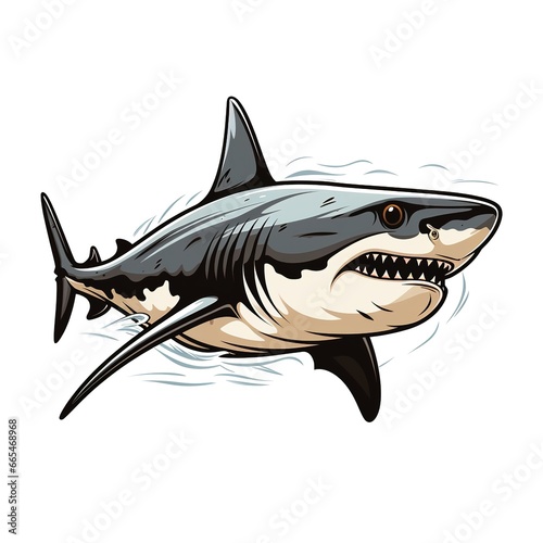 illustration of shark isolated on white