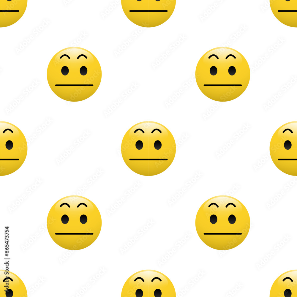 Yellow Head emoticon icon with Facial expressions, Seamless pattern on white background. Yellow Head emoticon icon with Facial expressions, Seamless pattern on white background.