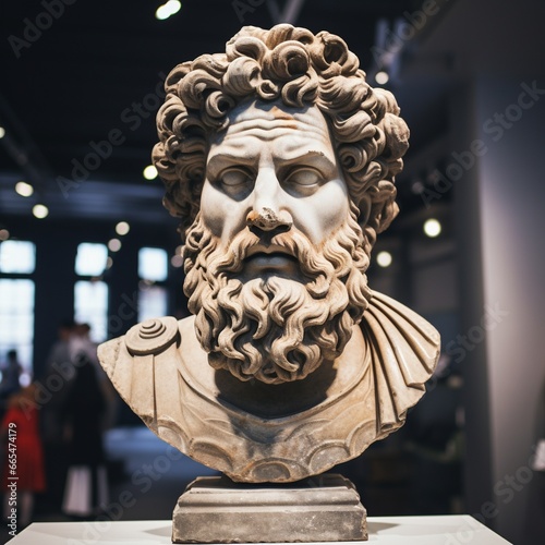 stunning Greek bust in a museum