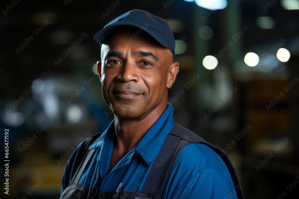 A man at a waste processing plant. Garbage collection and disposal. Portrait with selective focus and copy space A man at a waste processing plant. Garbage collection and disposal. Portrait with selective focus and copy space