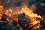 Close Up of Fire with Rocks