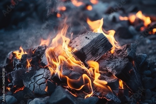 Close Up of Wood and Fire