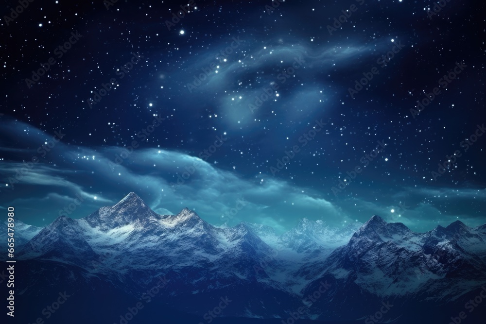 Night Sky Over Mountain Range