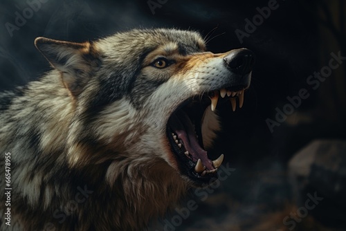 Close-Up of Wolf with Open Mouth