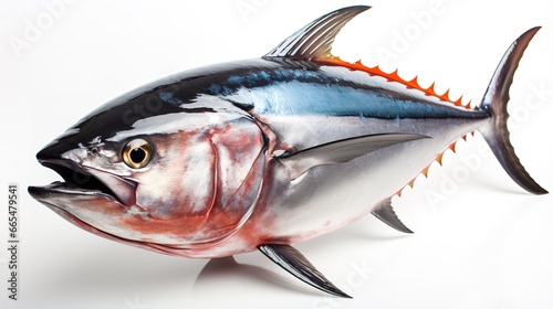 tuna fish on white background