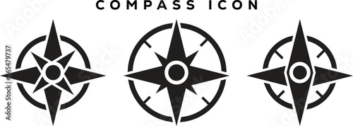 Abstract compass icon vector art. Trendy compass icon vector illustration on white background. Compass icon with arrow, star, scale, circle vector. Compass symbol vector illustration
