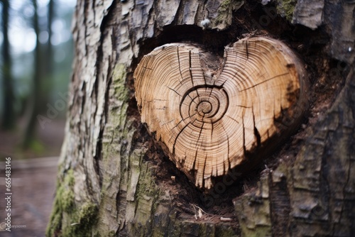Heart carved on a tree trunk A Carved Love Heart