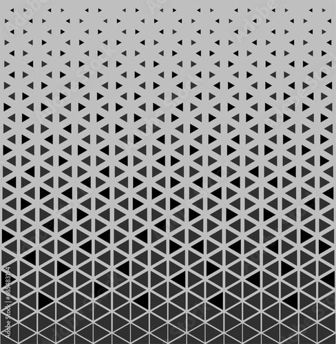 Halftone triangles pattern. Abstract geometric gradient background.