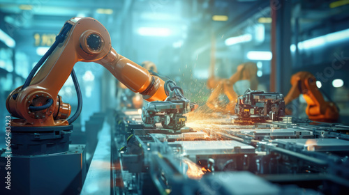 Cutting-edge robotics ensuring top-tier efficiency in a modern factory
