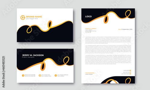 Modern clean business office stationery set design