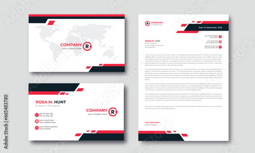 Modern clean business office stationery set design
