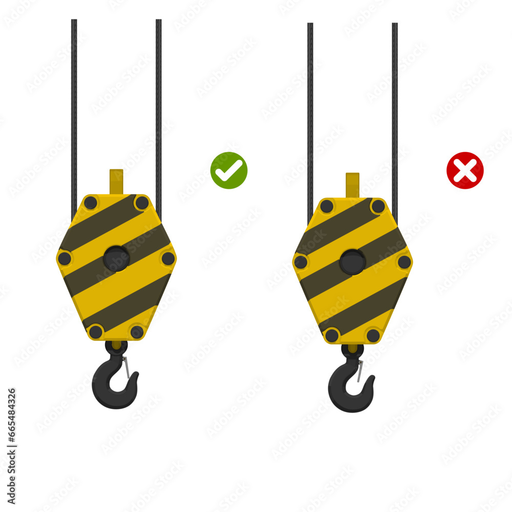 good and bad practice image of safety latch Stock Vector Adobe Stock