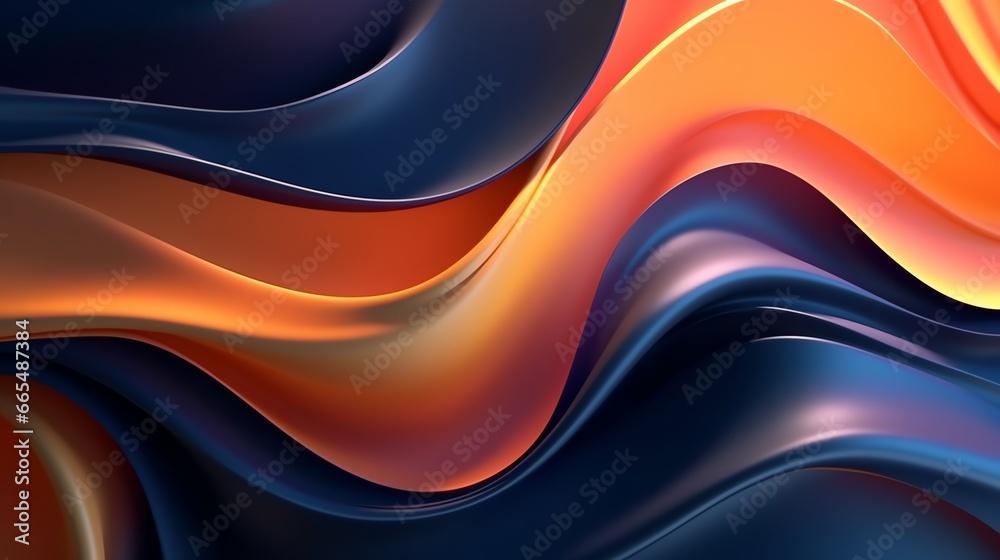 Fototapeta premium wallpaper abstrack organic liquid ilustration black orange